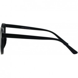 Round Designer Fashion Sunglasses Round Horn Rim Unisex Shades UV 400 - Matte Black - C818HSH4LHX $8.31