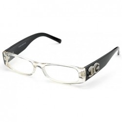 Rectangular Unisex Clear Plastic High Fashion Rectangular Oval Shape Clear Lens Glasses - Clear/Black - C2117Q3GVAX $19.11