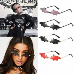 Wrap Sunglasses for Women Funny Bat Shape Retro Sunglasses Glasses Eyewear Shades Vintage Irregular Unisex - Golda - CY19075X...