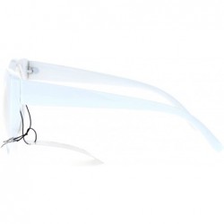 Round Round Circle Lens Cat Eye Clear Lens Eye Glasses - White - CJ12D63NAPF $8.10