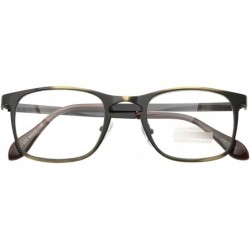 Square Classic Retro Metal Eyeglasses Frame Clear Lens Top Driving Designer Eyewear - Antic Gold 0201 - C7189AUUNN9 $10.54