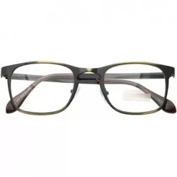 Square Classic Retro Metal Eyeglasses Frame Clear Lens Top Driving Designer Eyewear - Antic Gold 0201 - C7189AUUNN9 $18.38