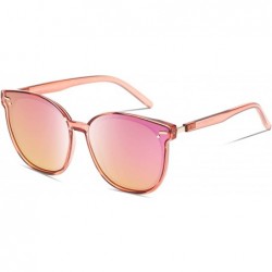 Oval Fashion Round Vintage Retro Shades Sunglasses for Women W017 - Transparent Pink - CX196EA9SZQ $43.51