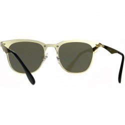 Rimless Mens Flat Panel Rimless Horn Rim Hipster Rectangular Sunglasses - Blue Mirror - CZ188I07AMC $16.20