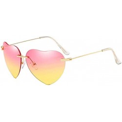 Square Vintage Sunglasses- Retro Love Ocean Piece Street Beat Peach Heart Shaped Sunglasses - D - CW18RS2RKXY $7.39