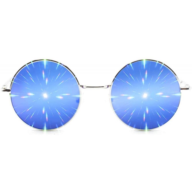 Aviator Limited Edition Specialty Diffraction Glasses - Rave Eyes Party Club 3D Trippy - Blue - CI18RQRDEKS $19.76