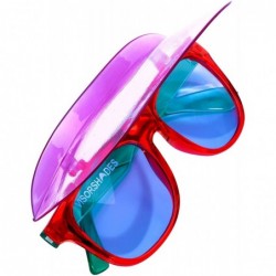 Shield Rave Party and Festival Visor Sunglasses with Foldable Visor - Red - CF18UU0T9LW $12.35