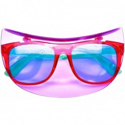 Shield Rave Party and Festival Visor Sunglasses with Foldable Visor - Red - CF18UU0T9LW $12.35