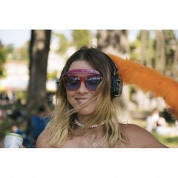 Shield Rave Party and Festival Visor Sunglasses with Foldable Visor - Red - CF18UU0T9LW $12.35