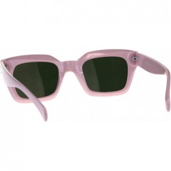 Square Womens Square Rectangular Sunglasses Beveled Frame Mirror Lens UV400 - Pink (Orange Mirror) - C418GL4S04K $10.55