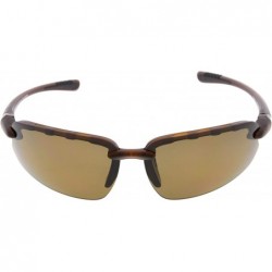 Rimless Polycarbonate Polarized Sport Sunglasses Half Rimless TR90 Unbreakable - Brown/Brown Lens - C312N6BTG3Y $17.45