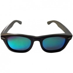 Oval Unisex Bambooyah Bamboo Wood Polarized Sunglasses - Brown/Green Mirror - CJ18UU0AKY9 $76.58