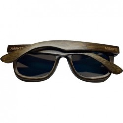 Oval Unisex Bambooyah Bamboo Wood Polarized Sunglasses - Brown/Green Mirror - CJ18UU0AKY9 $31.17
