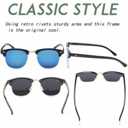 Semi-rimless Semi Rimless Polarized Sunglasses Classic Metal Retro Rivets Sun Glasses - C7185YOZWAD $12.71