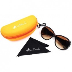 Wayfarer Wayfarer Tooled Sunglasses For Women Rhinestone Western UV 400 Protection Shades With Bling - Coffee - C5199I69RMI $...