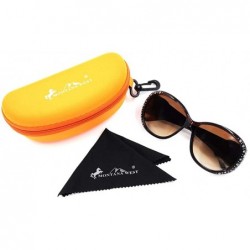 Wayfarer Wayfarer Tooled Sunglasses For Women Rhinestone Western UV 400 Protection Shades With Bling - Coffee - C5199I69RMI $...
