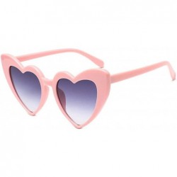 Oversized Women Lovely Heart Shape Over-sized Sunglasses Halloween Cat Eye Retro Sun Glasses UV400 - Pink Frame 1 Pack - C418...