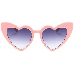 Oversized Women Lovely Heart Shape Over-sized Sunglasses Halloween Cat Eye Retro Sun Glasses UV400 - Pink Frame 1 Pack - C418...