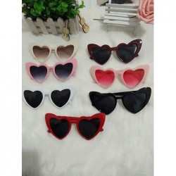 Oversized Women Lovely Heart Shape Over-sized Sunglasses Halloween Cat Eye Retro Sun Glasses UV400 - Pink Frame 1 Pack - C418...