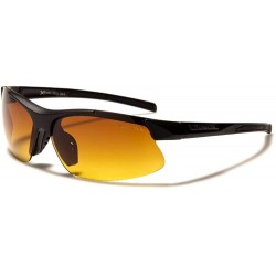 Wrap Brown Blue Blocker High-Definition (HD) Lens Driving Sport Wrap Sunglasses - Matte Black - C119703E7QI $23.23