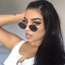 Oversized Women Vintage Round Sunglasses Polarized Hippie Metal Frame Sunglasses Ladies Small Circle Sun Glasses - A - CF195I...