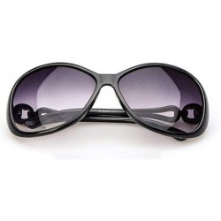 Oval Women Fashion Oval Shape UV400 Framed Sunglasses Sunglasses - Black - C6197H8Q4HK $17.06