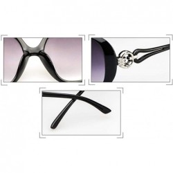 Oval Women Fashion Oval Shape UV400 Framed Sunglasses Sunglasses - Black - C6197H8Q4HK $17.06