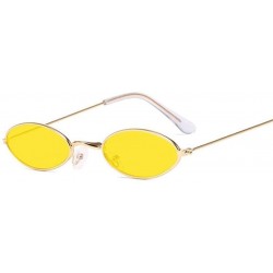 Oval Sunglasses Vintage Glasses Fashion Designer - Goldtrans - CK1999XM04S $16.31