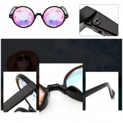 Goggle Kaleidoscope Glasses Rainbow Sunglasses Women Men Party Festival Glasses - Black - CY18DUDUN2E $16.77