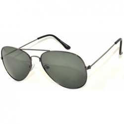 Aviator Classic Aviator Style Colored Lens Sunglasses Colored Metal Frame UV 400 - Gun Frame - CI11T448791 $10.45