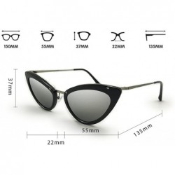 Oversized Sunglasses for Women-Oversized Siamese Sunglasses Vintage Ladies Sun Protection Glasses - Black-silver 005 - CY18E8...