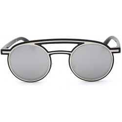 Round Retro Rimless Fashion Sunglasses - Circlemirrorsilver - CO12N3EIHW9 $8.45
