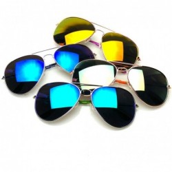 Aviator 4 Pair Pack BUNDLE Sunglasses Flash Mirror Mirrored Aviator Sunglasses Shades - C012O8IVJAI $38.03