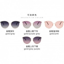 Cat Eye Men and women fashion retro metal big box cat eye sunglasses prom mirror party travel - Pink - CA18T4ASD9E $24.46