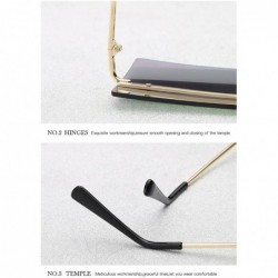 Rimless Modern Fashion Flat Top Flash Mirror Plastic Pilot Sunglasses Rimless Square Frame - Brown - C8189OOCNX5 $14.80