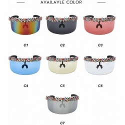 Oversized Oversized Sunglasses Mirrored Colorful Windproof - Clear - C718X7A7IO0 $16.87