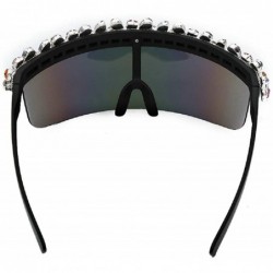 Oversized Oversized Sunglasses Mirrored Colorful Windproof - Clear - C718X7A7IO0 $16.87