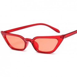 Oval New Cateye Vintage Red Sunglasses Women Brand Designer Retro Points Sun Glasses Female Superstar Lady Cat Eye - C1198ZSA...