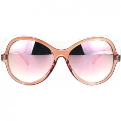 Butterfly Womens Retro Fashion Sunglasses Clear Outline Double Frame UV 400 - Clear Pink (Pink Mirror) - CU18K0Z8WHM $12.65