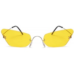 Goggle Frameless Metal Marine Film Sunglasses Trend Irregular Sunglasses - Marine Yellow - CE18X85EUTZ $13.94