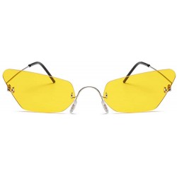 Goggle Frameless Metal Marine Film Sunglasses Trend Irregular Sunglasses - Marine Yellow - CE18X85EUTZ $13.94