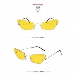 Goggle Frameless Metal Marine Film Sunglasses Trend Irregular Sunglasses - Marine Yellow - CE18X85EUTZ $13.94