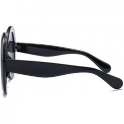Round Oversized Sunglasses For Women Summer Female Sun Glasses Round Street Fashion - Black - CY18LZD9UKZ $12.22