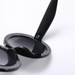 Round Oversized Sunglasses For Women Summer Female Sun Glasses Round Street Fashion - Black - CY18LZD9UKZ $12.22