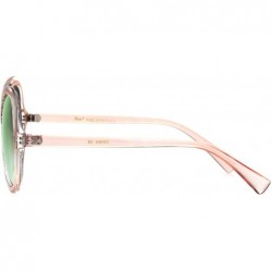 Butterfly Womens Retro Fashion Sunglasses Clear Outline Double Frame UV 400 - Clear Pink (Pink Mirror) - CU18K0Z8WHM $12.65