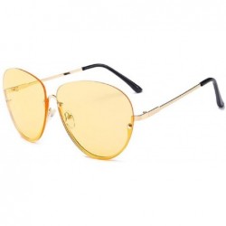 Oversized Fashion Oversized Rimless Sunglasses Women Clear Lens Glasses - D - CJ18S9YY0UR $17.40
