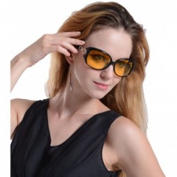 Oversized Womens Night Vision Goggles Driving Glasses Polarized Sunglasses - Black - CS12E541SXL $30.89