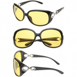 Oversized Womens Night Vision Goggles Driving Glasses Polarized Sunglasses - Black - CS12E541SXL $19.77