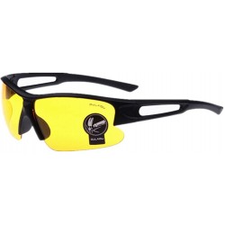 Goggle Crazy High Explosion-Proof Profile Sport Cycling Triathlon Sunglasses - Black Frame Yellow Lenses Night Vision - 7I453...