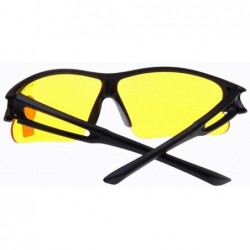 Goggle Crazy High Explosion-Proof Profile Sport Cycling Triathlon Sunglasses - Black Frame Yellow Lenses Night Vision - 7I453...